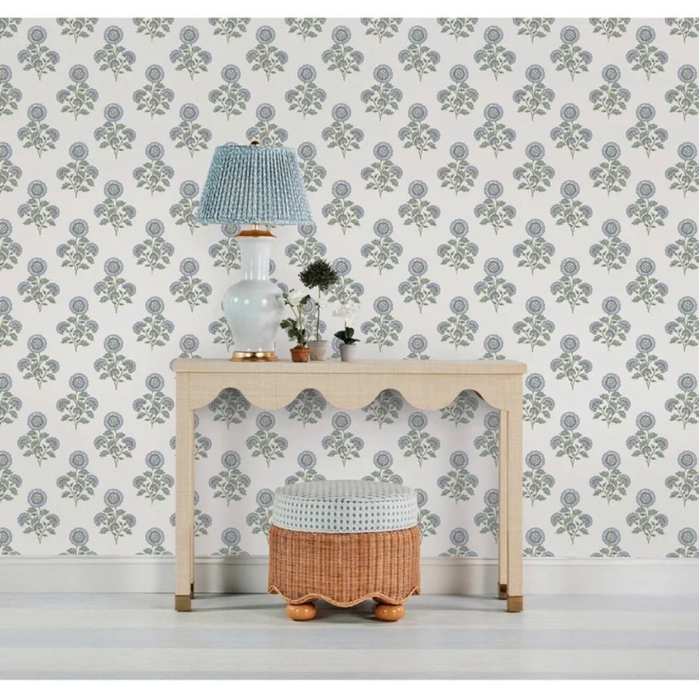 Brewster Flourish Block Print Blue and Green
Multi Peel and Stick 1pc Wallpaper - Picture 3 of 7